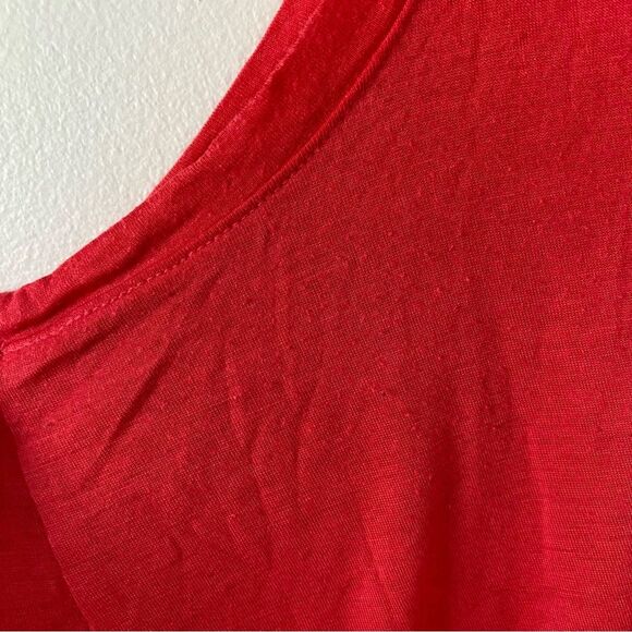 Halogen Sleeveless Split Back Lightweight Tank Coral Red Size 3x - Picture 6 of 8